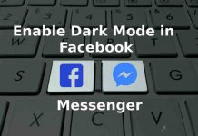 enable dark mode in messenger cover