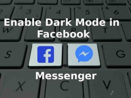 enable dark mode in messenger cover